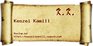 Keszei Kamill névjegykártya